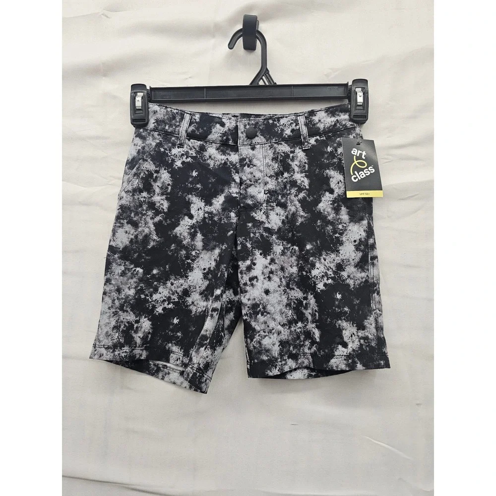 Art Class Boys Tie Dye Shorts Black White Poly Blend Casual Size 8
